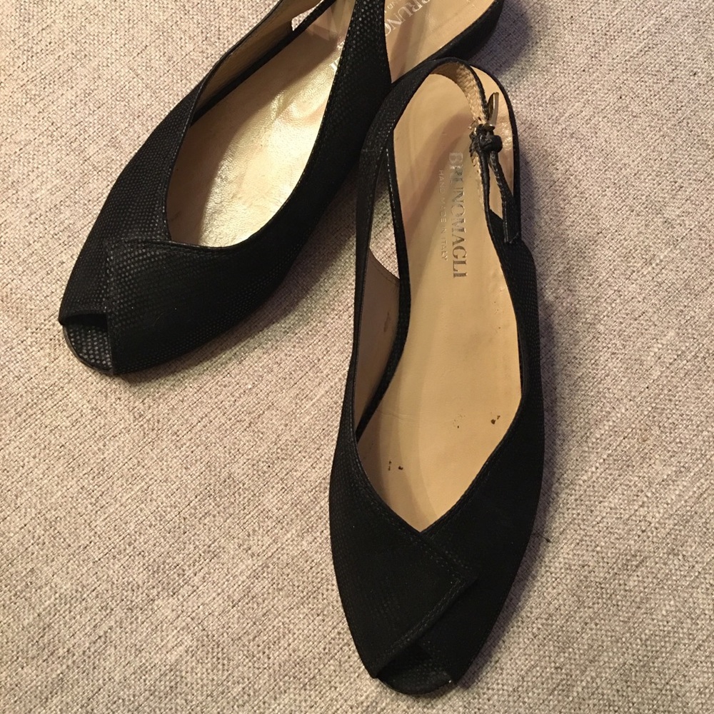 Bruno Magli Black Slingback Flats, 8.5AA